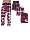 Andrew Scott Men's 3 Pack Cotton Flannel Fleece Brush Pajama Sleep & Lounge Pants