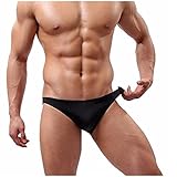YiZYiF Men's Bikini Swimwear Underwear Smooth Thin Mini Swim Briefs Pants Black XX-Large