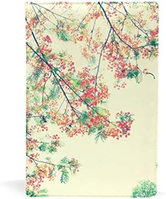 EZIOLY Flower With Light Stretchable Book Cover Fits Most Hardcover Textbooks up to 8.7" x 5.8" Adhesive-Free Fabric School Book Protector. Easy to Apply. Wash & Re-Use