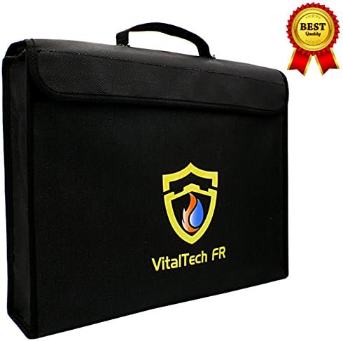 Fireproof Document Bag Safe Waterproof Fire Security LIPO Battery Bag, Coated Fire Resistant Money Bag Fireproof Safe Storage for Money, Documents, Jewelry and Passport