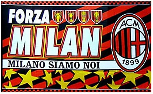 Giant Ac Milan Serie A Football Crest Flag 145cm X 95cm 100 Polyester Amazon Co Uk Sports Outdoors