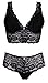 Undies Affair Women's 2 Piece Lingerie Set for Honeymoon Boudoir (Small, Black)