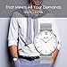 Mens Quartz Watch, Aposon Business Analog Wrist Watch Luxury Stainless Steel Band Cool Waterproof Dress Watches- Silver