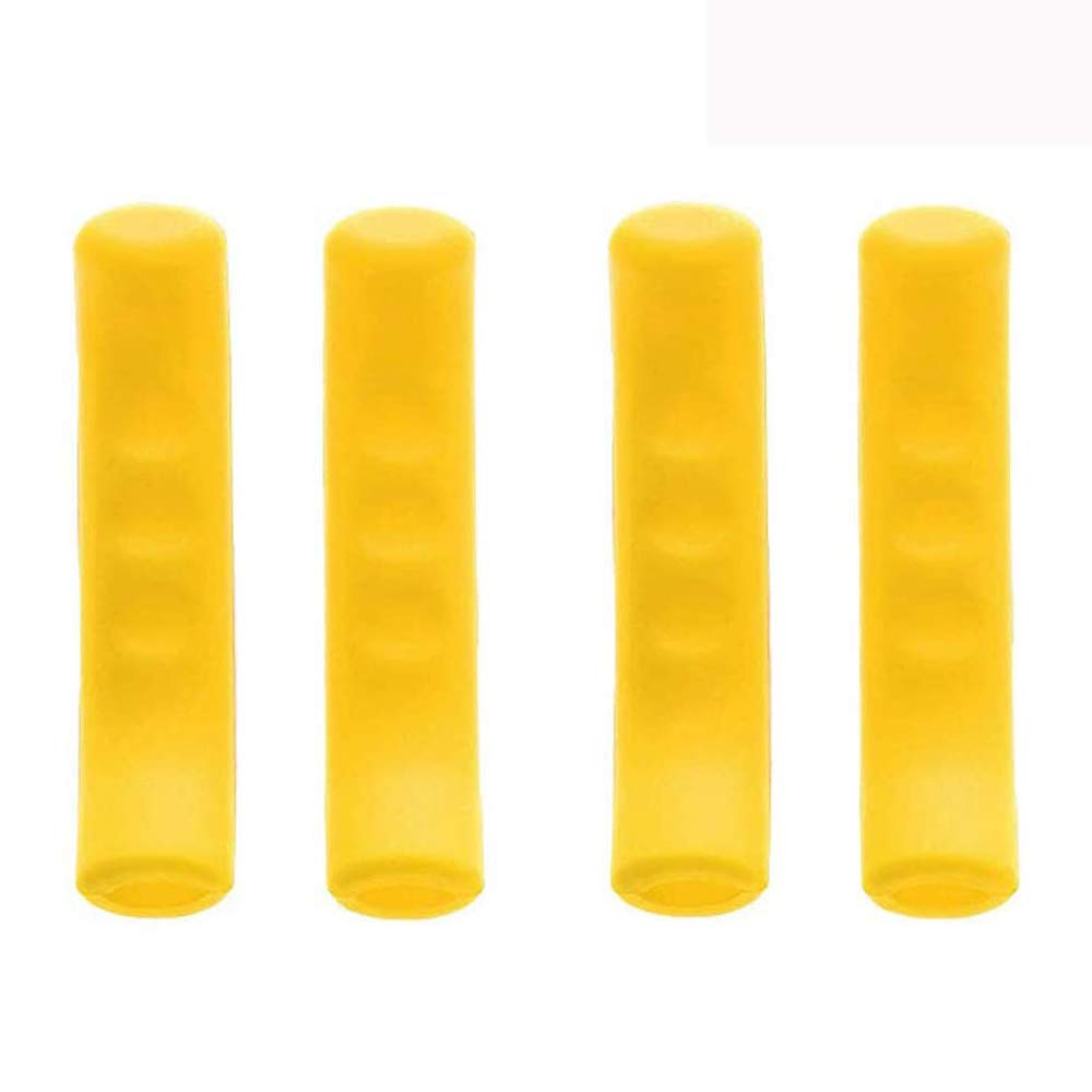VOANZO 2 Pairs Bicycle Brake Lever Sleeve Grip Protector Cover, Anti-slip Brake Handle Silicone Sleeve for Mountain Road Bike Cycling (Yellow)
