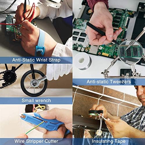 Soldering Iron Kit,WOWGO 60W Adjustable Temperature Welding Tools Set