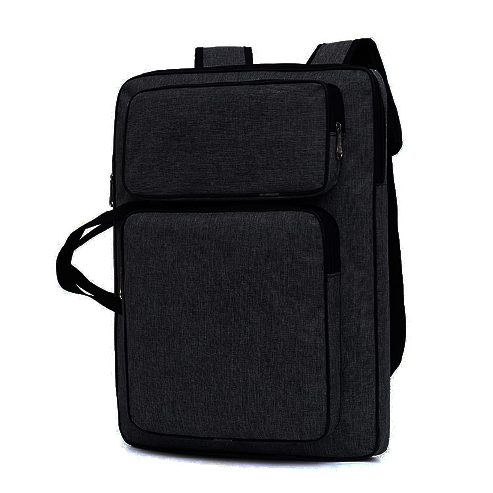 A3 Art Portfolio Case Portable Drawing Board Bag Waterproof Artwork Portfolio Carry Case Art Artist Folder Case Student Portfolio Drawing Painting Sketch Bag for Palette Paints Brushes (Black)