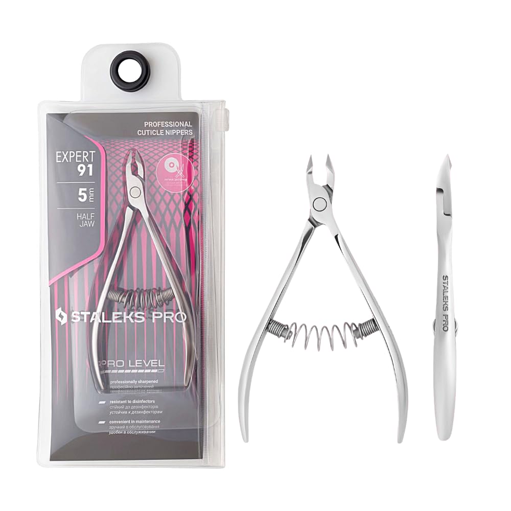 STALEKS PRO by Natury Nails Professional Cuticle Pliers 5 mm Stainless Steel Expert 91-5