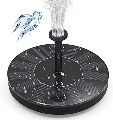 CPPSLEE Solar Bird Bath Fountain Pump Solar Fountain - Outdoor Watering BirdBath Submersible Pump for Garden and Patio - Free Standing Water Fountain Pump Kit