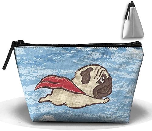 Super Hero Pug Cosmetic Bag Makeup Organizer Pouch Storage For Women