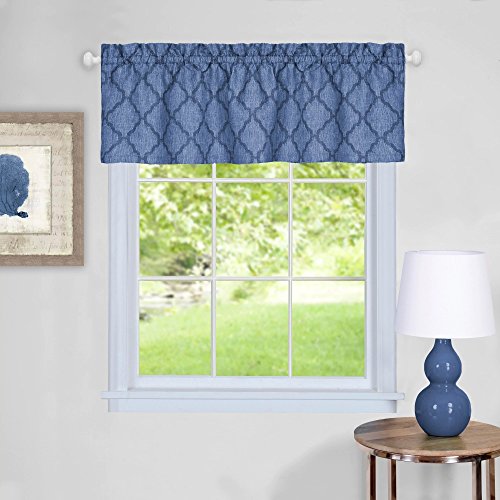 Sweet Home Collection Contemporary Design Kitchen Curtain Valance, Blue