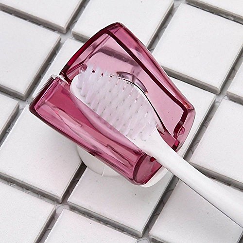 ISKYBOB Set of 6 Wall Mount Toothbrush Holder, Travel Antibacterial Toothbrush Cover with Suction Cup