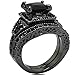 Jude Jewelers Size 4-12 Balck Princess Cut Wedding Engagement Ring Bridal Halo Anniversary Propose (12)