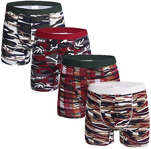 Balilusha Men's Sport Performance Boxer Brief Underwear (4-Pack) (US M / Asian Tag XL, Assorted-3)