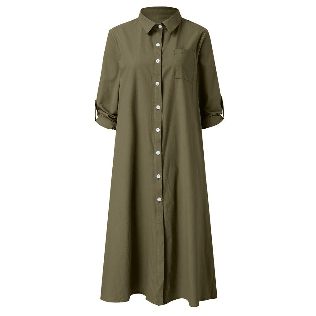 high low button down shirt dress