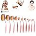 10pcs Pink Oval Toothbrush Makeup Brush Sets BB Cream Contour Powder Concealer Foundation Eyeliner Puff Brushes Cosmetics Tool