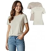 Women's 100% Cotton Crew Neck T-Shirt – Classic Fit, Soft & Breathable Short Sleeve Tee Casual Trendy Summer Top|Pack of 2