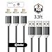 NetDot 3 Pack Upgraded 1m/3.3ft Nylon Bradied USB Fast Charging Magnetic Micro USB Cable with LED Indicator Compatible with Android Device (3.3FT / 3 Pack Gray)