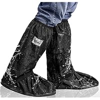 Aobrill Waterproof Shoes Covers, Foldable Reusable Snow Rain Boot for Women Men (Black, M)