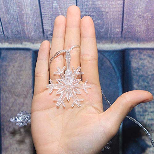 DomeStar Christmas Snowflake String Lights, 10ft 20LED String Lights Snowflake Lights Snowflakes Fairy Lights Christmas Decorations