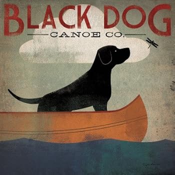 Black Dog Canoe - Poster by Ryan Fowler (12 x 12)