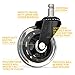 Lifelong Office Chair Wheels Replacement Rubber Chair Casters for Hardwood Floors and Carpet, Set of 5, Heavy Duty Office Chair Desk Casters for Chairs to Replace Office Chair Mats - Universal Fit
