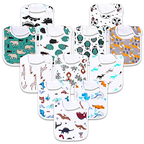 Benoxine Baby Bibs Soft and Absorbent Organic Cotton Bandana Drool Bibs Set for Boys Girls Newborn 0-36 Months