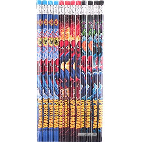 Spiderman Authentic Licensed 12 Wood Pencils Pack