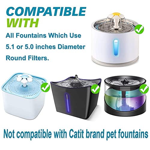 Cat Water Fountain Filters 6 Pack,50 More Activated Carbon Filters