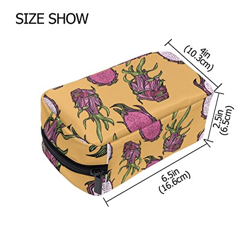 Dragonfruit Or Pitahaya Makeup Case Bag Appropriate Capacity Portable Beauty Girl And Women Cosmetic Bags Storage Bags for Travel
