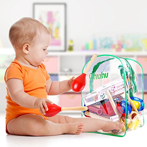 Ohuhu 20 PCS Kids Musical Instruments, Toddler Music Toys, Rhythm Percussion Set for Baby Kid Child Boys Girls, Xylophone Harmonica Tambourine Hand Bell Shaker Egg Kazoo Storage Backpack Included - Thumbnail 4
