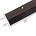 uxcell Door Brush Bottom Sweep Brown h-Shape Aluminum Alloy Holder w 0.8-inch Black PP Silicone Soft Brush, 1000mm x 43mm(Approx 39.37-inch x 1.7-inch)