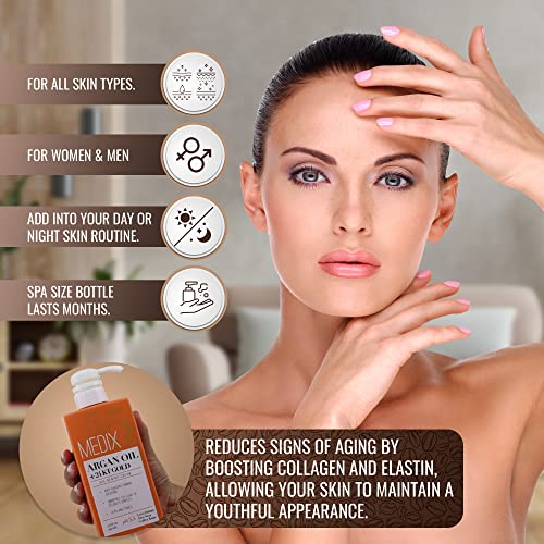 Medix 5.5 Argan Oil Cream Skin Care Face & Body Moisturizer Lotion W/ 24kt Gold, Skin Firming