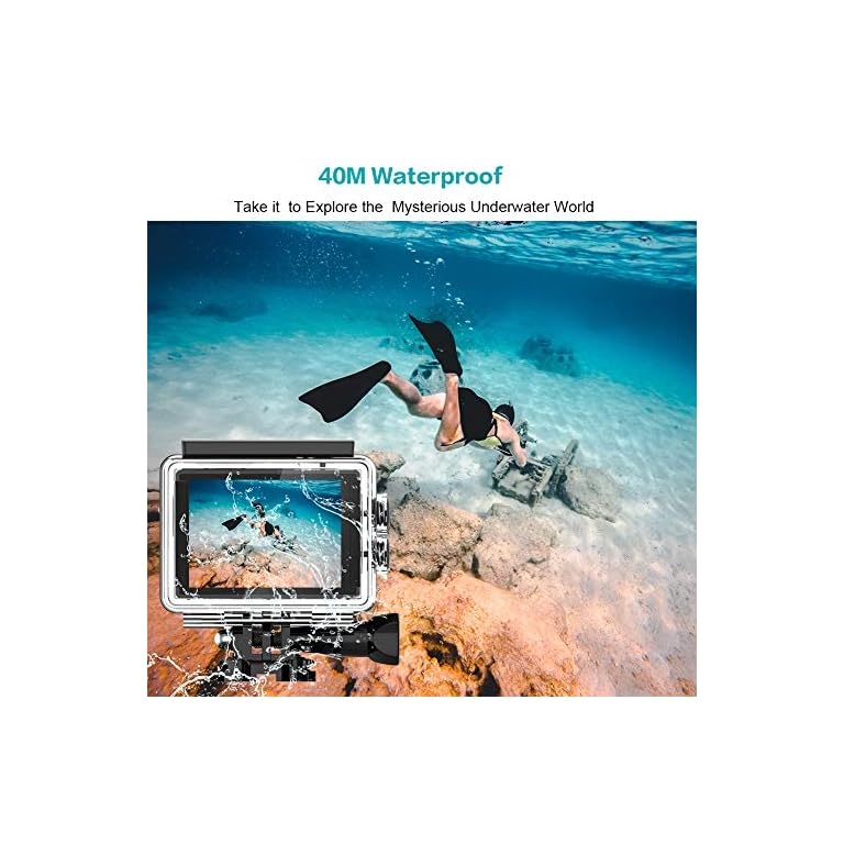 GOOKAM GO7 Action Cam 4K - Dual Screen Unterwasserkamera 40m Mit Fernbedienung