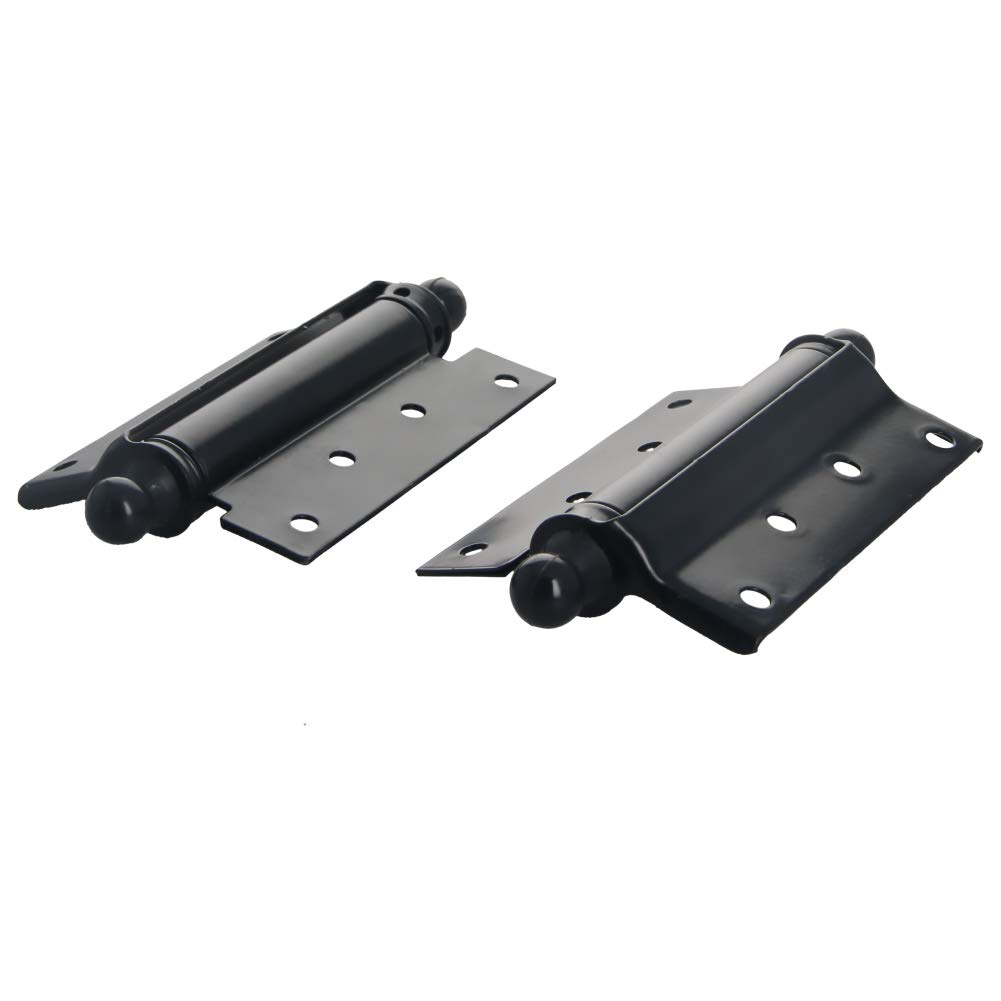 MroMax Self Closing Spring Hinge, 4Inches Single Action Spring Metal Door Hinge Brushed Hardware for Door Cabinet Freegate Windows Black 2Pcs