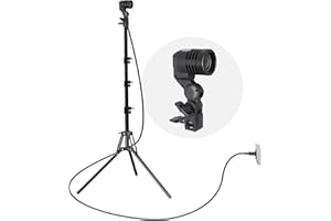 LS LIMO STUDIO LIMOSTUDIO LimoStudio Photography AC Socket for Universal Bulb E26 E27 Base with Umbrella Reflector Holder, 7 ft. (83 inch) Light Stand Tripod Lamp Holder, UL Listed, 11 ft. Upgraded-Long Cable Cord, AGG2945