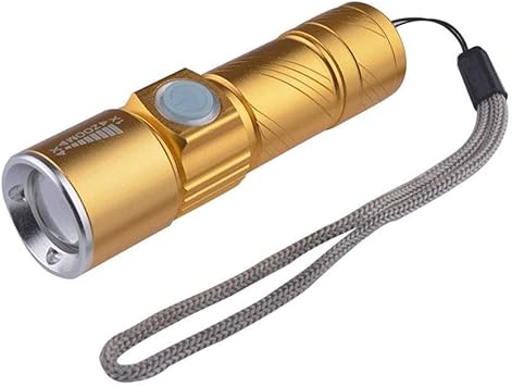 Lkklg Fuerte Luz Linterna Recargable LED Zoom Pequeña Linterna ...