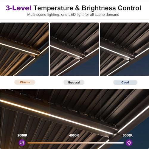 PURPLE LEAF 10x14 Louvered Pergola Review: Aluminum Outdoor Structure with LED Lighting image 20