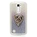 LG K10 Case with Free Screen Protector,Funyye Soft Gel TPU Slim Glitter Gradual Colour Changing With Love Hearts Ring Holder Protective Rubber Bumper Case Cover Shell for LG K10