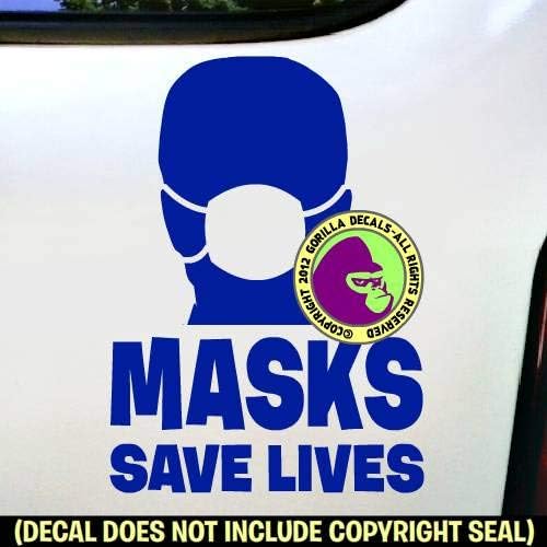 MASKS SAVES LIVES - Wear Mask Covid Coronavirus Protection Vinyl Decal Sticker E