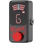 Tuner Pedal, Deluxe Chromatic Guitar Tuner Pedal for Electric Guitar and Bass &plusmn; 1 Cent, LED Silent Tuning with True Bypass, Millisecond Sustain Pedal, Premium Piano Sustain Pedal Universal (Black)