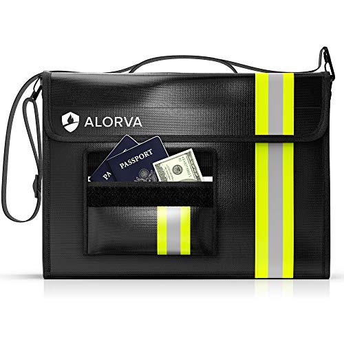 ALORVA Fireproof and Waterproof Document Bag 17 x 12 x 5” with Wallet