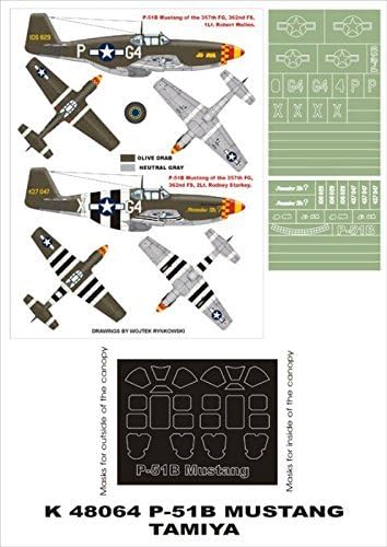 Montex Super Mask 1:48 P 51 B Mustang for Tamiya #2 Spraying Stencil #K48064