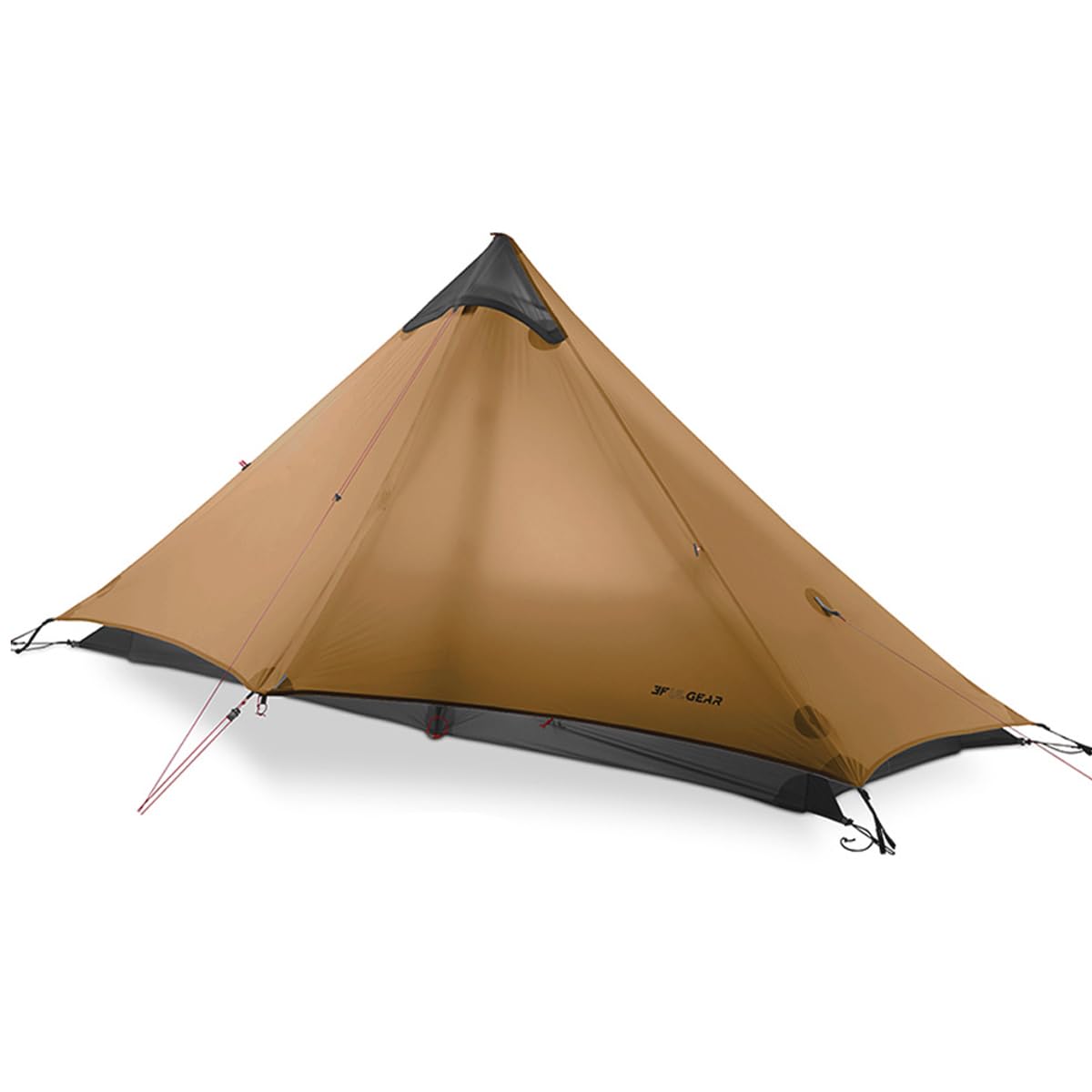 Telomat 3F Lanshan1 Ultralight Poleless Tent for 1-Person, 3/4 Season, Khaki, Waterproof, Portable, Backpacking, Camping, Hiking, Fishing, Mountaineering
