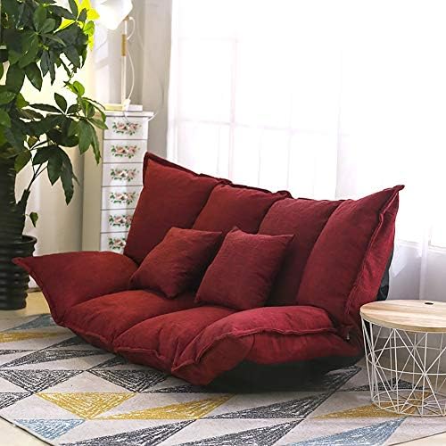 MILEKL Floor Chair, 5-Position Adjustable Folding Lazy Sofa, Double Multifunctional Sofa Bed for Bedroom Reading Games Meditation,e