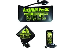 Calculated Industries 1134 AirShim Inflatable Pry Bars and Leveling Tools 3-pc Value Pack – Original AirShim, AirShim Pro XL, and AirShim Slim | Contractor-Grade Alignment Pump Wedges | Set of 3