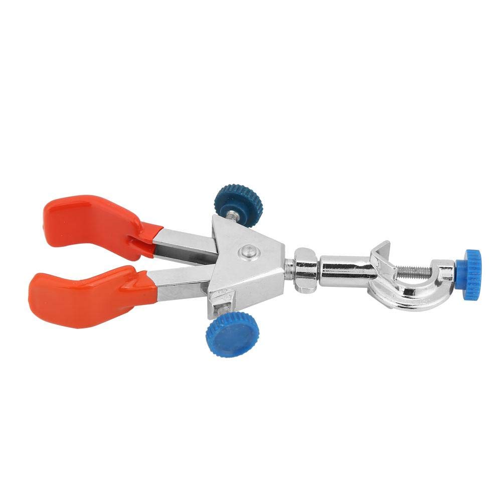 Three Prong Extension Flask Clip Clamp, 304 Stainless Steel Used to Fix Condensate Tube or Flask on Retort Stand and Marble Titration Table(Big)