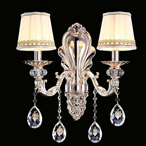 Avanthika E27 Wall Sconces Mounted Wall Lamps Crystal Wall Lamp Bedroom Living Room Lights Off The Road The Hotel Is Fabulous Crystal Lamp Zinc Alloy Crystal Lamp Amazon Com