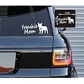 Printbeat Frenchie Mom French Bulldog Vinyl Decals Stickers for Cars, Vans, Trucks, and laptops (White3.5x7.5)