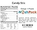 Nosh Pack Candy Stix Powder Straws - Orange 1 Lb. Bag