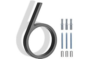 House Numbers, 5" Floating Stainless Steel Address House Number Sign, Modern Metal Anti-Rust House Numbers with Nail Kits for